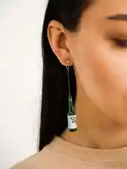 Белый серьги-подвески бутылочки