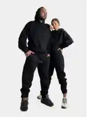 Черный спортивный костюм женский на флисе