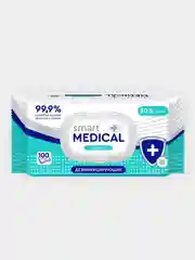 Влажные салфетки дезинфицирующие, с пластиковым клапаном Smart medical, 100 штук