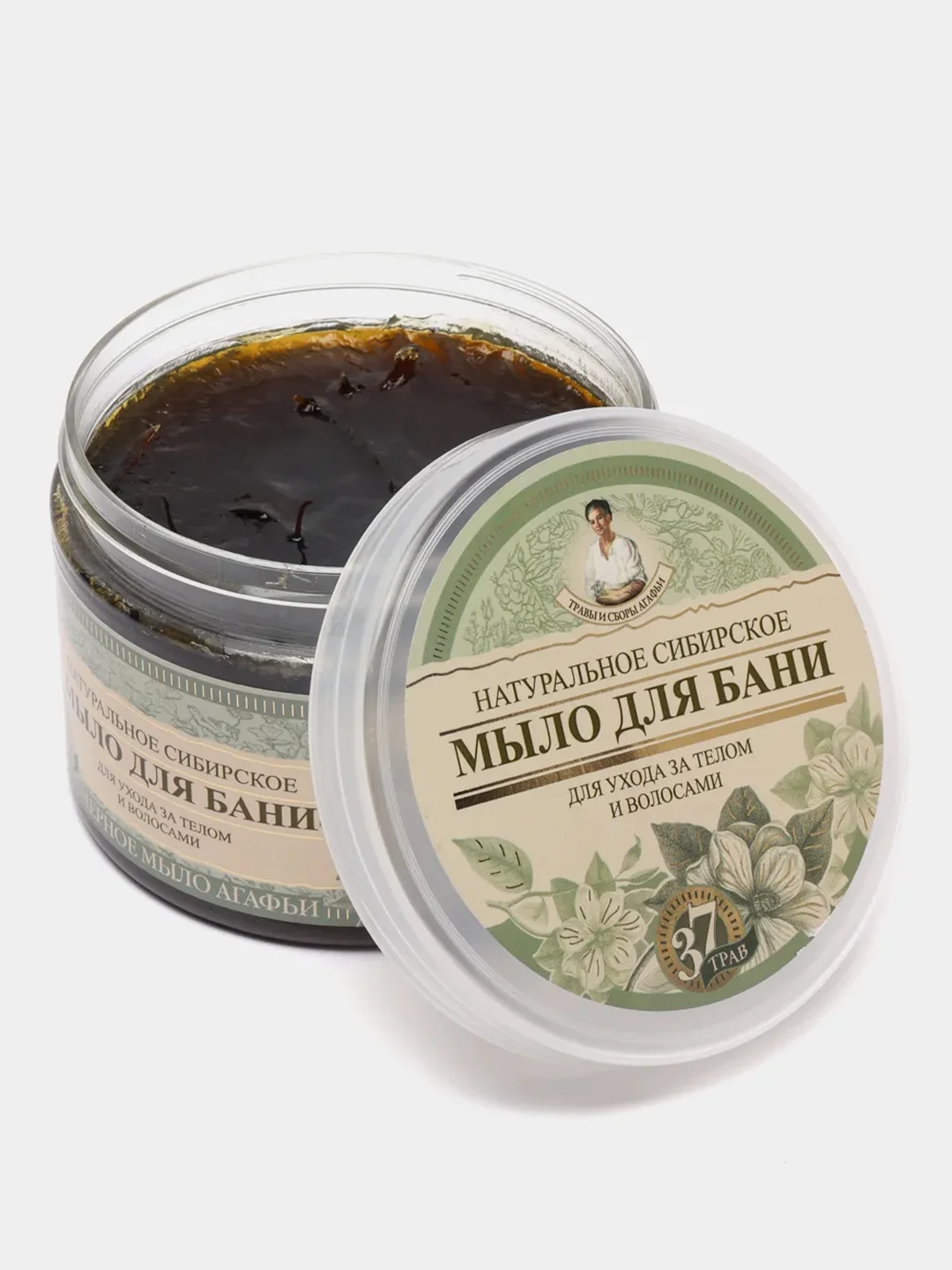 Мыло для бани "Черное мыло Агафьи", для волос и тела, 500 мл