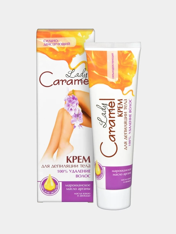 Lady Caramel Крем для депиляции 100% удаление сильнодействующий, 100 мл
