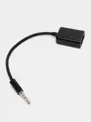 Белый кабель для автомагнитолы OTG - 3.5 Jack 0,14 м. USB (мама) 3.5 Jack (папа)