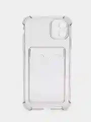 Серый чехол карточница iPhone 11, 12, 12 Pro, 12 Pro Max, 13 Pro, 13 Pro Max, 13 Mini, Honor X8