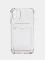 Серый чехол карточница iPhone 11, 12, 12 Pro, 12 Pro Max, 13 Pro, 13 Pro Max, 13 Mini, Honor X8