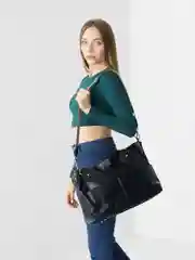 Черный сумка женская из экокожи, 3 цвета