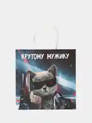 Алый пакет подарочный с надписью , 22х22х11 см, 23 вида