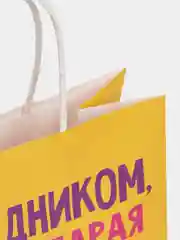 Алый пакет подарочный с надписью , 22х22х11 см, 23 вида