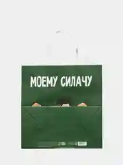 Алый пакет подарочный с надписью , 22х22х11 см, 23 вида