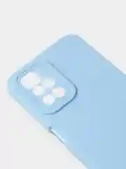 Голубой чехол для Redmi 10 матовый, с дополнительной защитой камеры