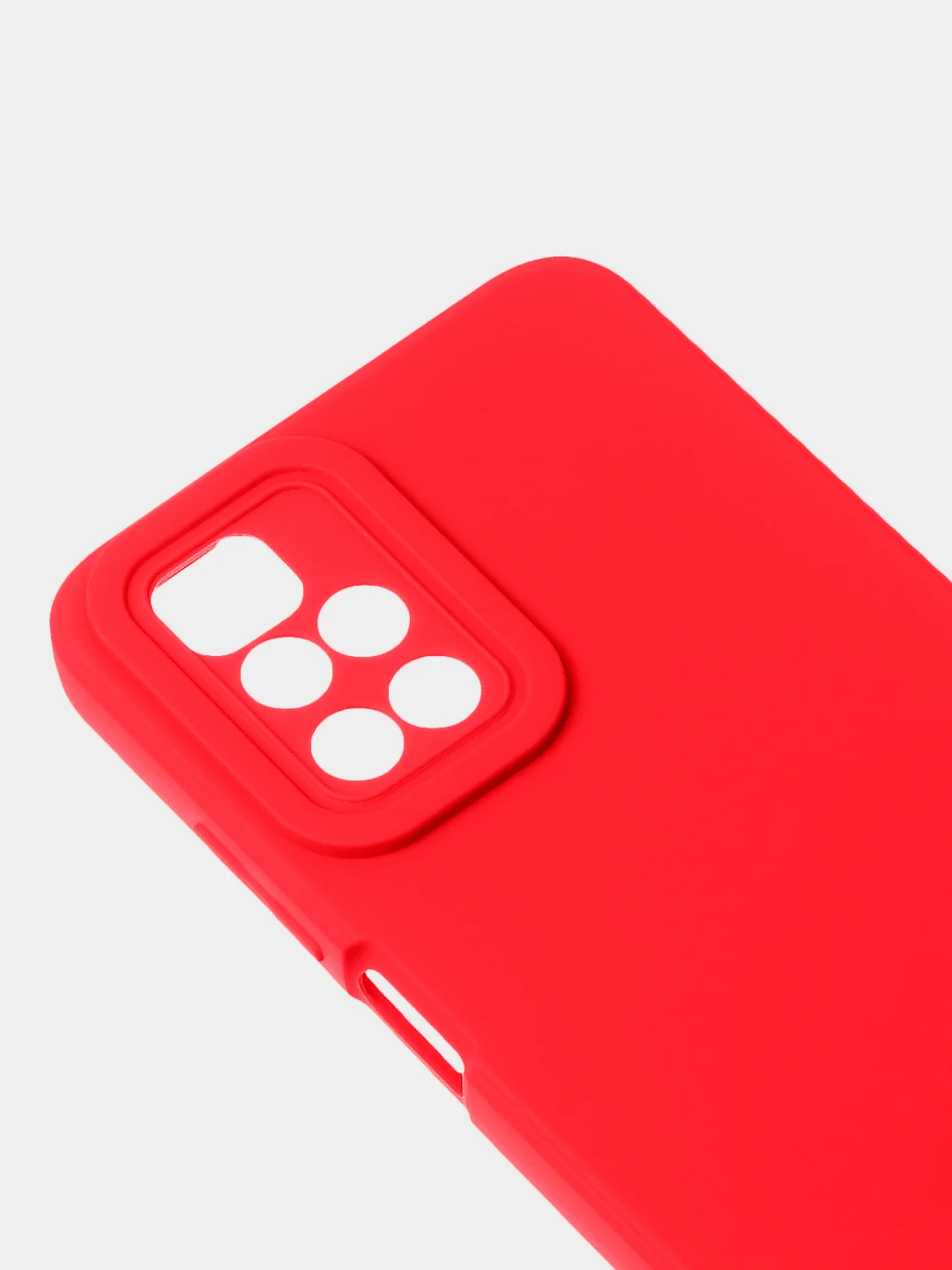 Красный чехол для Redmi 10 матовый, с дополнительной защитой камеры