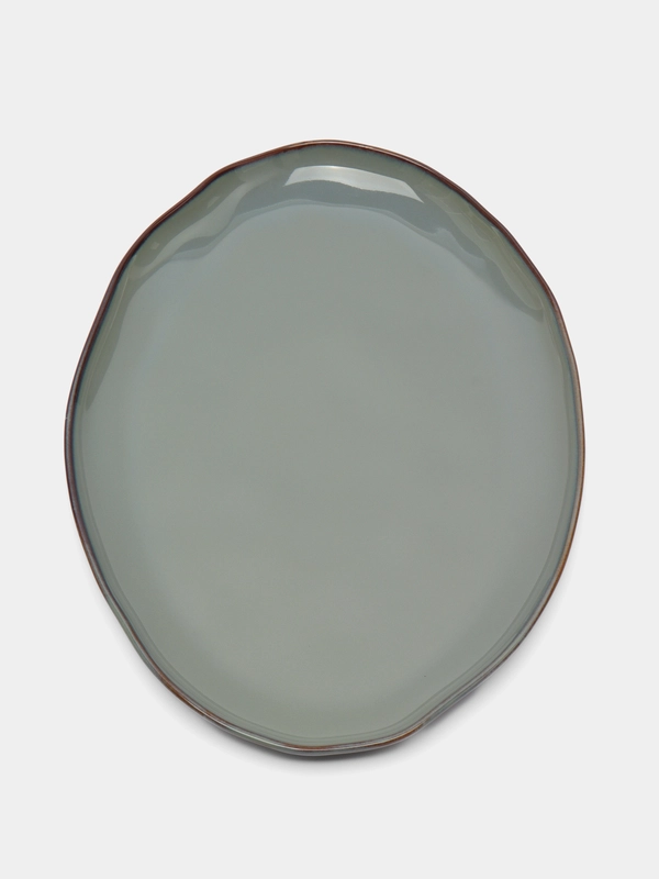 Блюдо овальное Ivlev Chef "Органика", 36 х 26 x 3 см, фарфор, серый