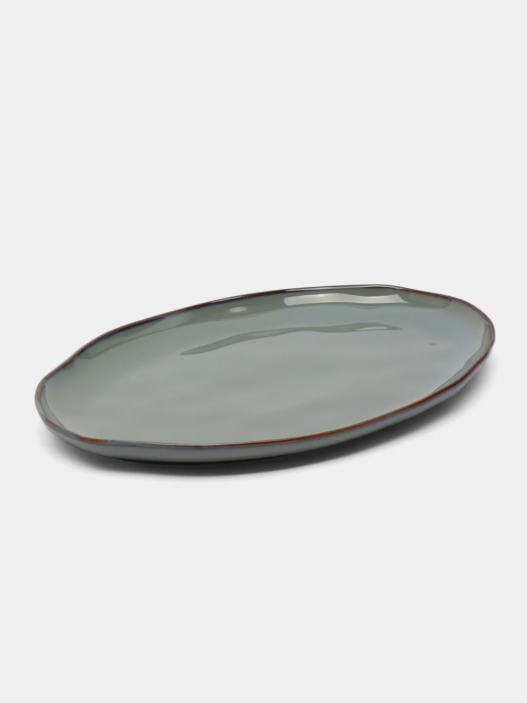Блюдо овальное Ivlev Chef "Органика", 36 х 26 x 3 см, фарфор, серый