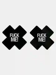 Черный пэстисы наклейки на грудь Fuck me, кресты на соски, стикини, самоклеющиеся накладки