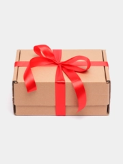 Коробка подарочная, крафт, для упаковки подарков, 24 х 17 х 11 см + атласная лента