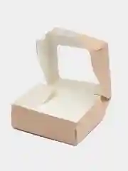 Подарочная крафт коробка с окном 10х8х3,5 см
