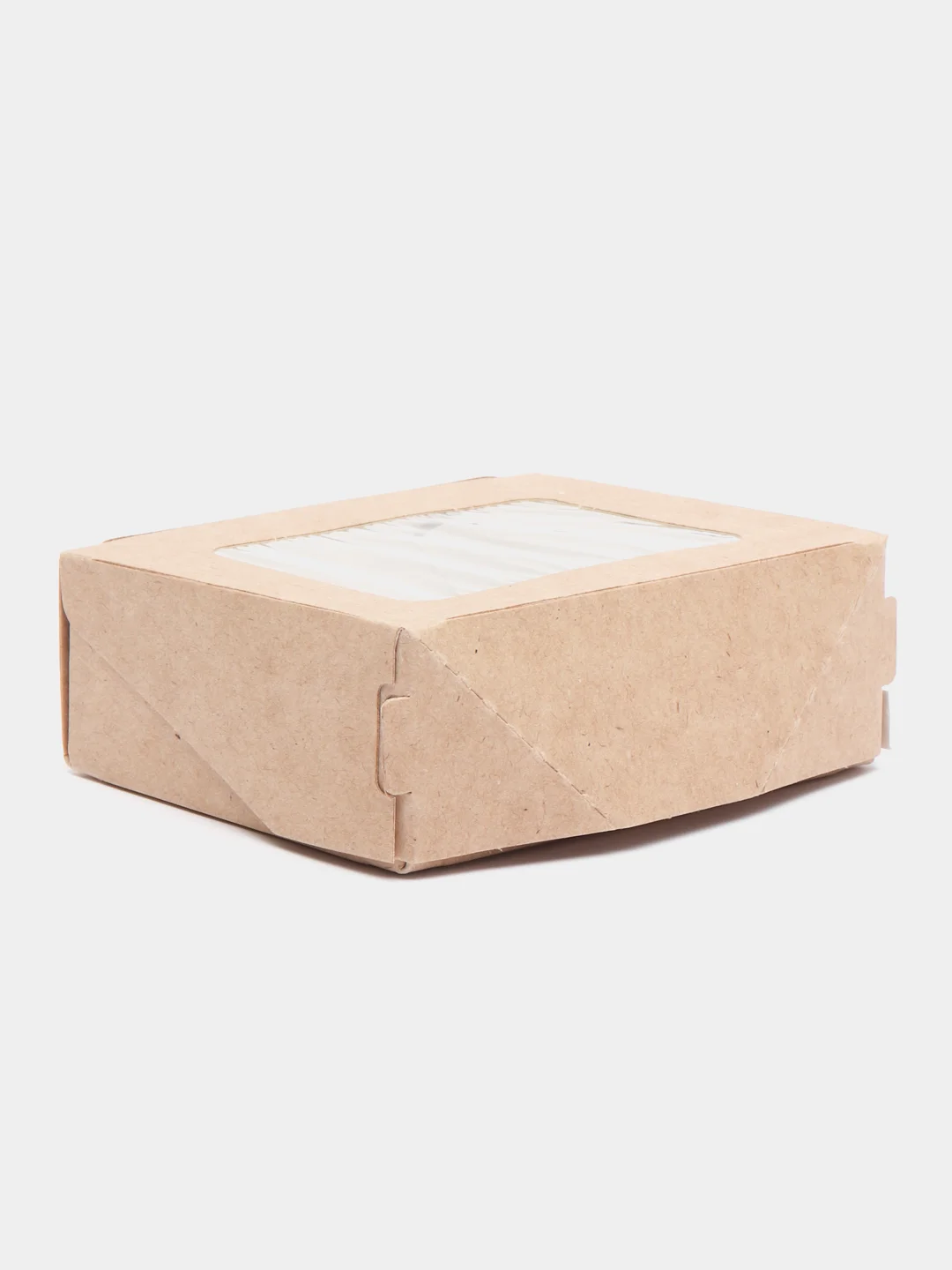 Подарочная крафт коробка с окном 10х8х3,5 см