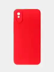 Красный чехол для Redmi 9A матовый, с дополнительной защитой камеры