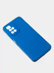 Синий чехол для Redmi 10 матовый, с дополнительной защитой камеры