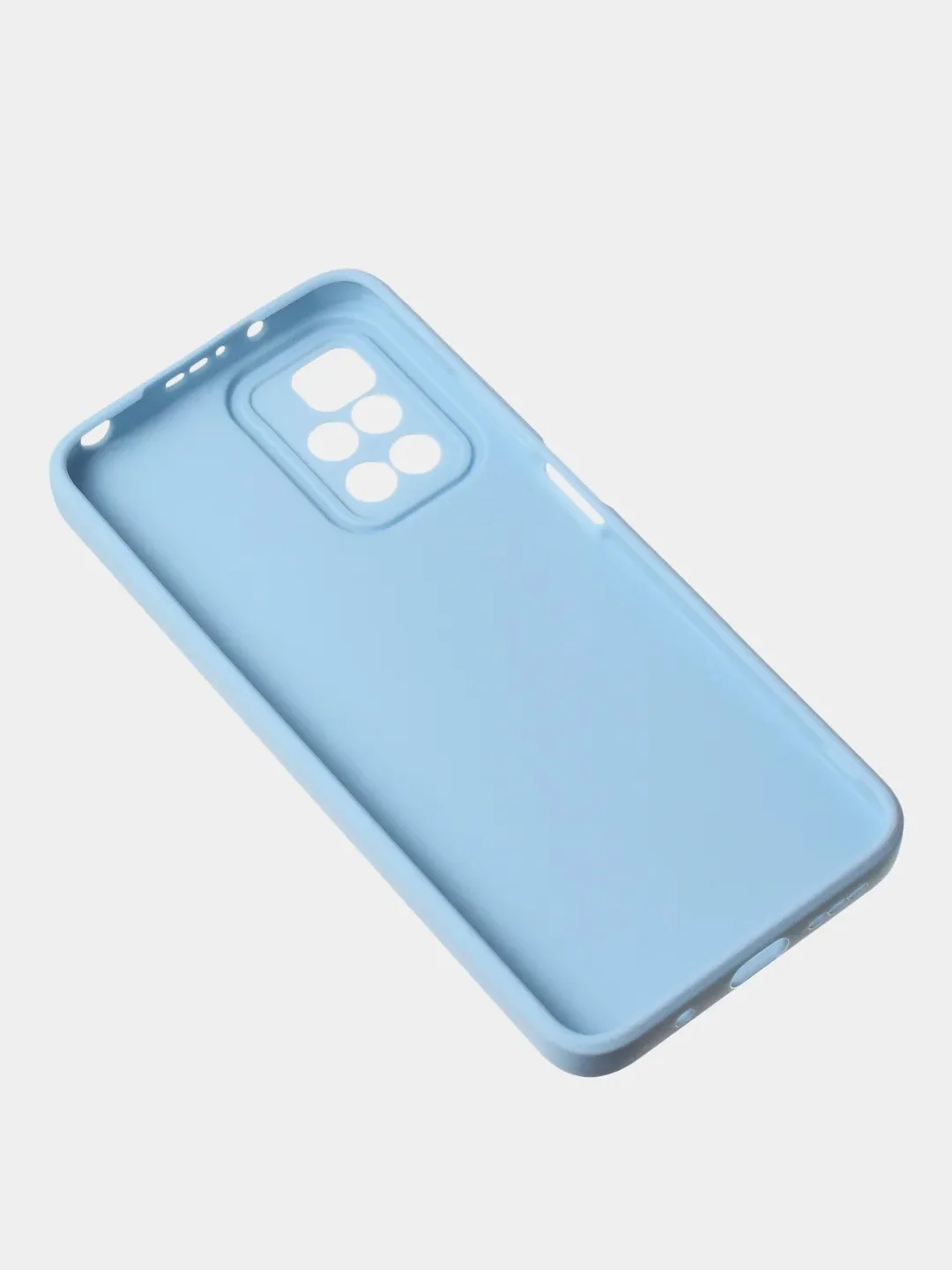 Голубой чехол для Redmi 10 матовый, с дополнительной защитой камеры