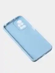 Голубой чехол для Redmi 10 матовый, с дополнительной защитой камеры