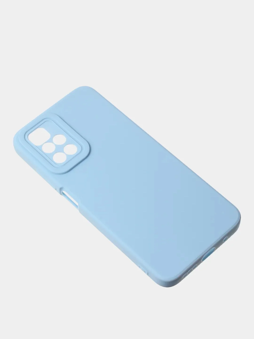 Голубой чехол для Redmi 10 матовый, с дополнительной защитой камеры