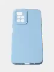 Голубой чехол для Redmi 10 матовый, с дополнительной защитой камеры