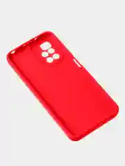 Красный чехол для Redmi 10 матовый, с дополнительной защитой камеры