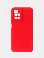 Красный чехол для Redmi 10 матовый, с дополнительной защитой камеры
