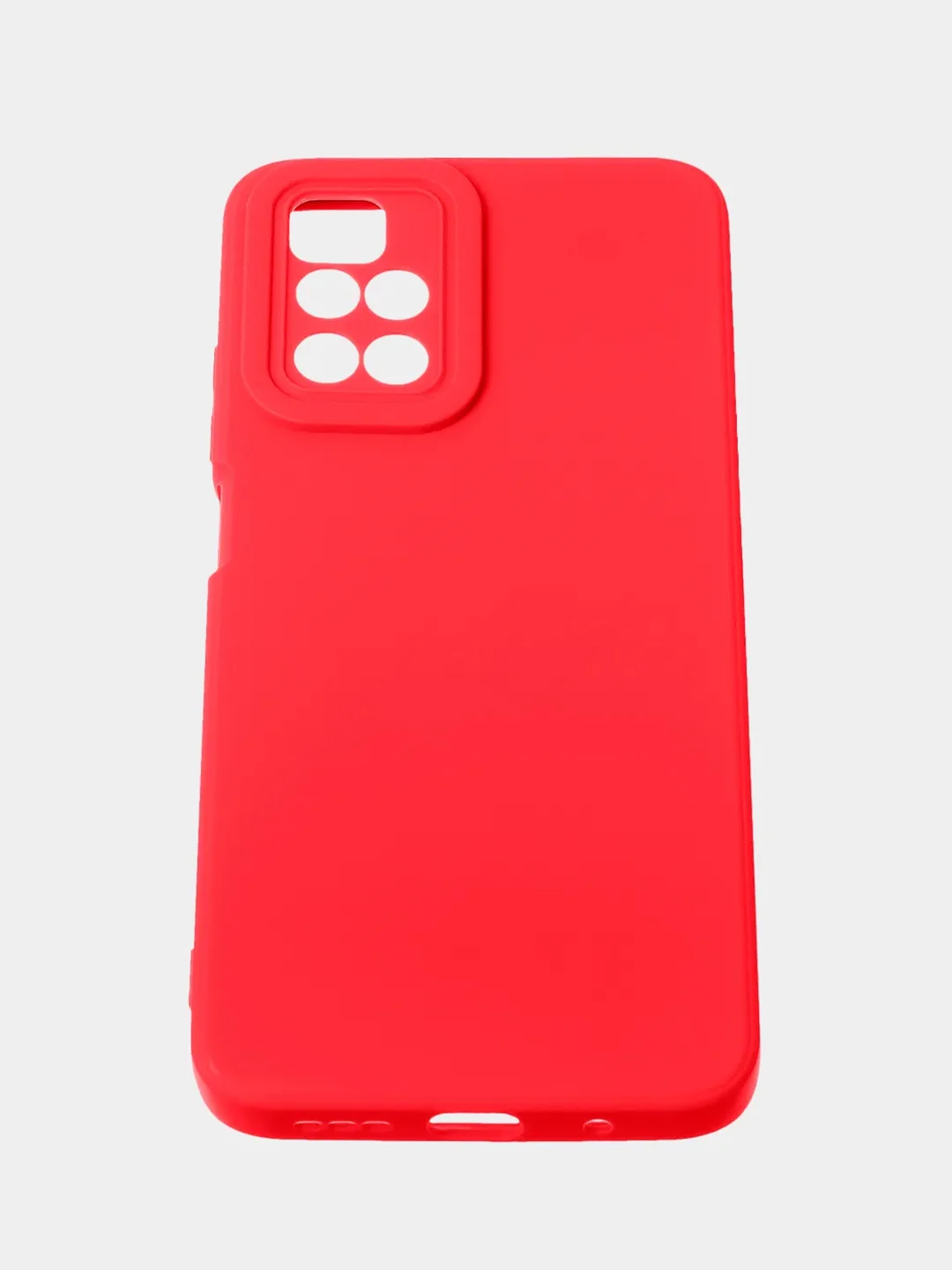Красный чехол для Redmi 10 матовый, с дополнительной защитой камеры