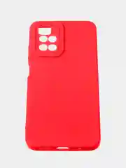 Красный чехол для Redmi 10 матовый, с дополнительной защитой камеры