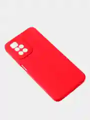 Красный чехол для Redmi 10 матовый, с дополнительной защитой камеры