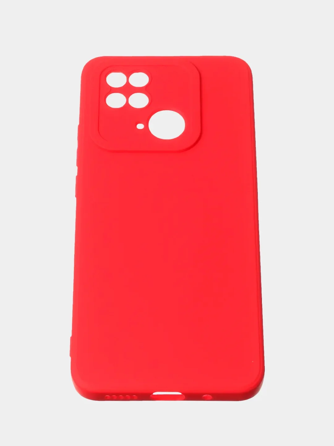 Красный чехол для Redmi 10C матовый, с дополнительной защитой камеры