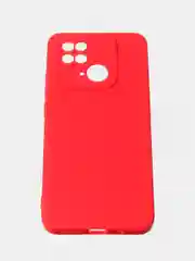 Красный чехол для Redmi 10C матовый, с дополнительной защитой камеры