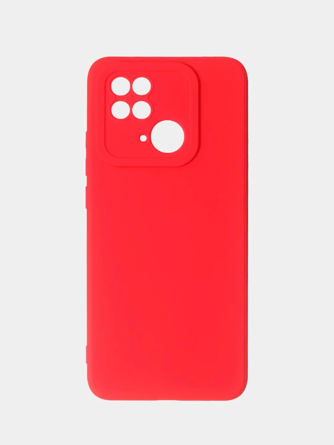 Красный чехол для Redmi 10C матовый, с дополнительной защитой камеры