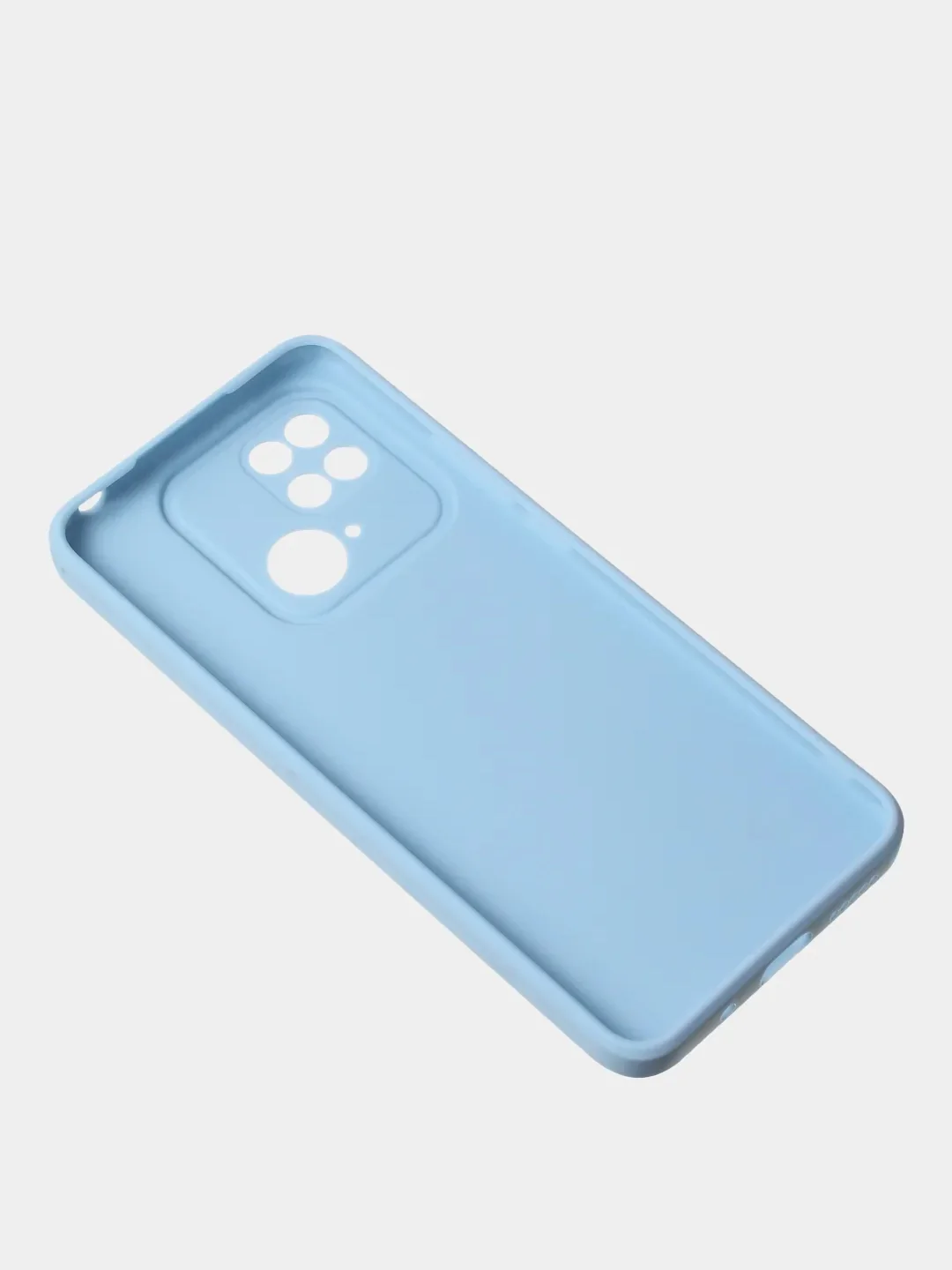 Голубой чехол для Redmi 10C матовый, с дополнительной защитой камеры