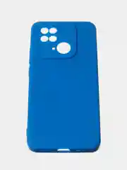 Синий чехол для Redmi 10C матовый, с дополнительной защитой камеры