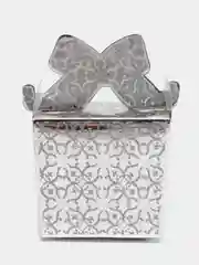 Серебряный коробка подарочная, самосборная, 9,5 х 9,5 х 8,5