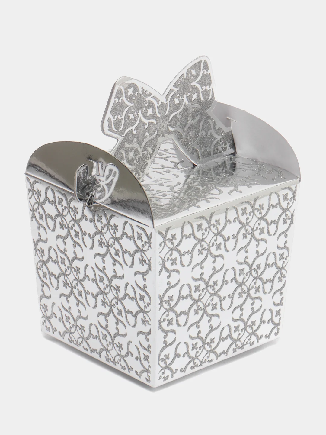 Серебряный коробка подарочная, самосборная, 9,5 х 9,5 х 8,5
