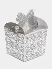 Серебряный коробка подарочная, самосборная, 9,5 х 9,5 х 8,5