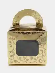Золотой коробка подарочная самосборная с окном, 9,5*9,5*8 см, 2 цвета