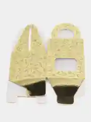 Золотой коробка подарочная самосборная с окном, 9,5*9,5*8 см, 2 цвета