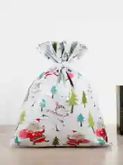 Белый мешочки новогодние плотные,пакет мешок подарочный большой