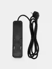 Черный сетевой фильтр удлинитель Perfeo Power Stream, 3 USB порта, 3 розетки