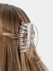 Бежевый заколка-краб для волос, прозрачная, 1 шт