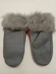 Серый меланж варежки женские из овчины