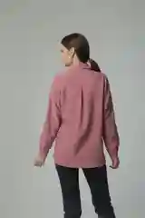 Розовый рубашка женская вельветовая, большие размеры