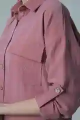 Розовый рубашка женская вельветовая, большие размеры