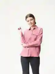 Розовый рубашка женская вельветовая, большие размеры