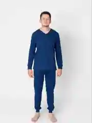 Синий меланж термобелье мужское, с начесом
