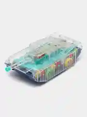 Игрушка прозрачная в виде танка, с шестеренками, со светом и звуком